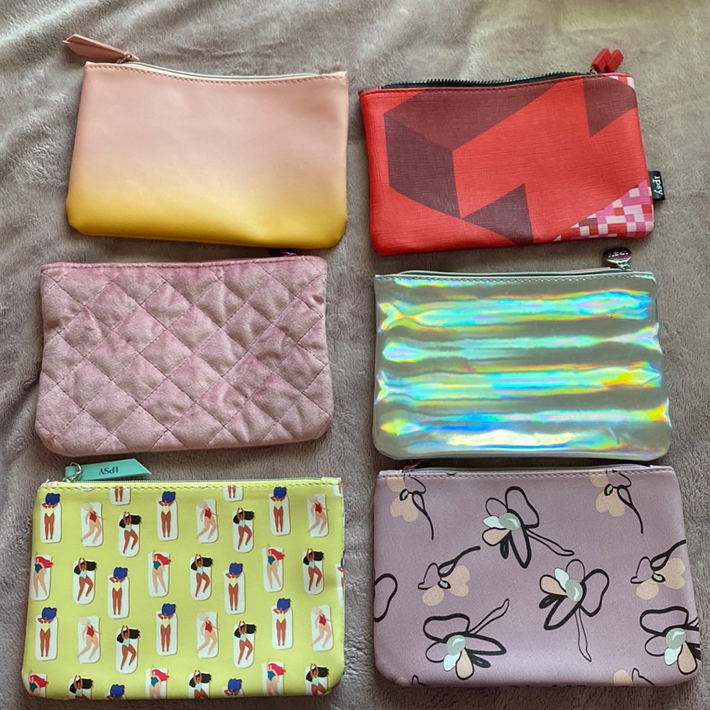 Bundle of 6 ipsy makeup bags